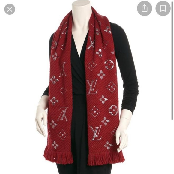 Authentic Louis Vuitton Red Scarf - Picture 9 of 13